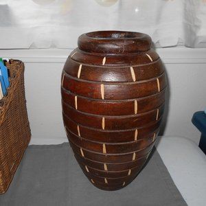 Brown Wood Vase
